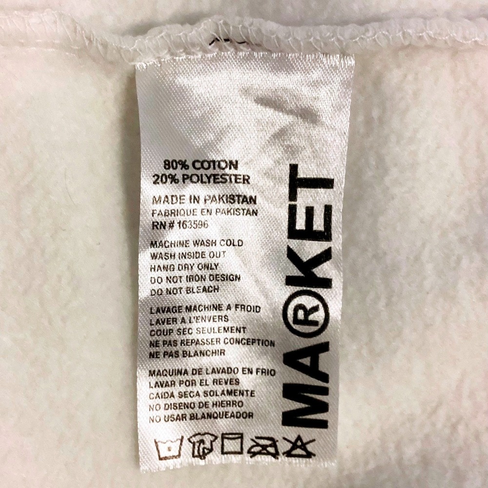 Market UO Exclusive Life Cycle Crew Neck Sweatshirt Cream Floral Sleeve Med Y2K - Picture 9 of 10